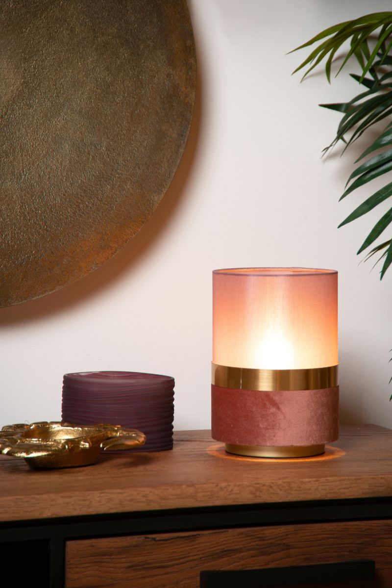 Lucide EXTRAVAGANZA TUSSE - Stolná lampa - Ø 15 cm - 1xE14 - ružová